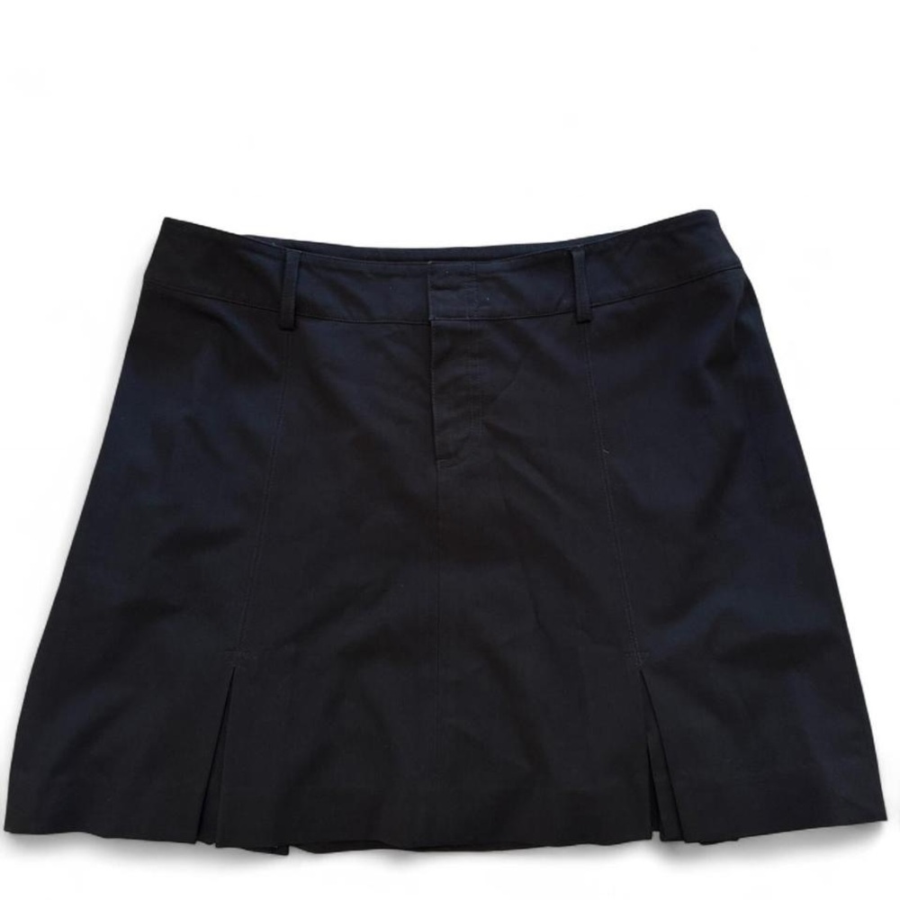 Vintage Womyn kick pleat mini mee size 14 Black pleated mini skirt